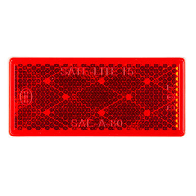 Grote 40302 Stick-On Rectangular Reflectors, Red