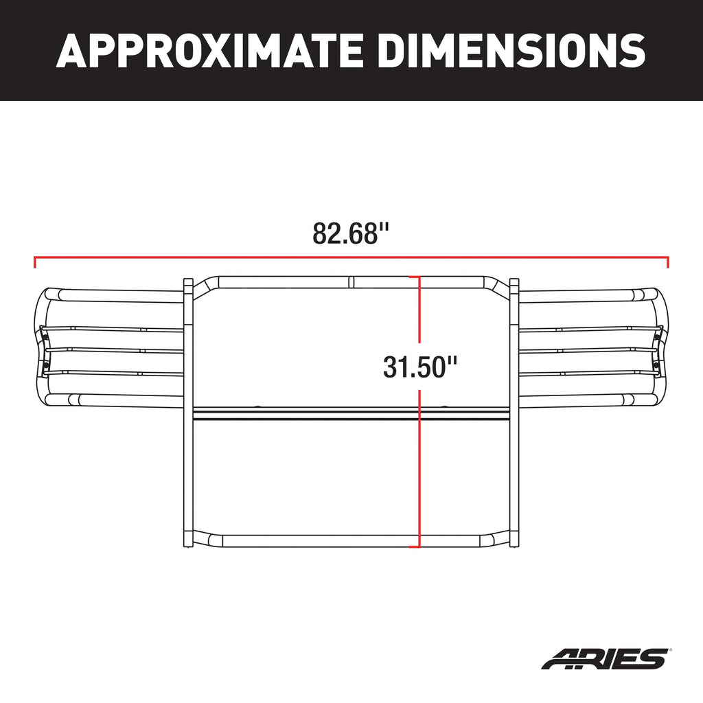 ARIES 4043 Black Steel Grille Guard, Select Chevrolet Silverado 1500, Suburban, Tahoe for Select Chevrolet Suburban 1500