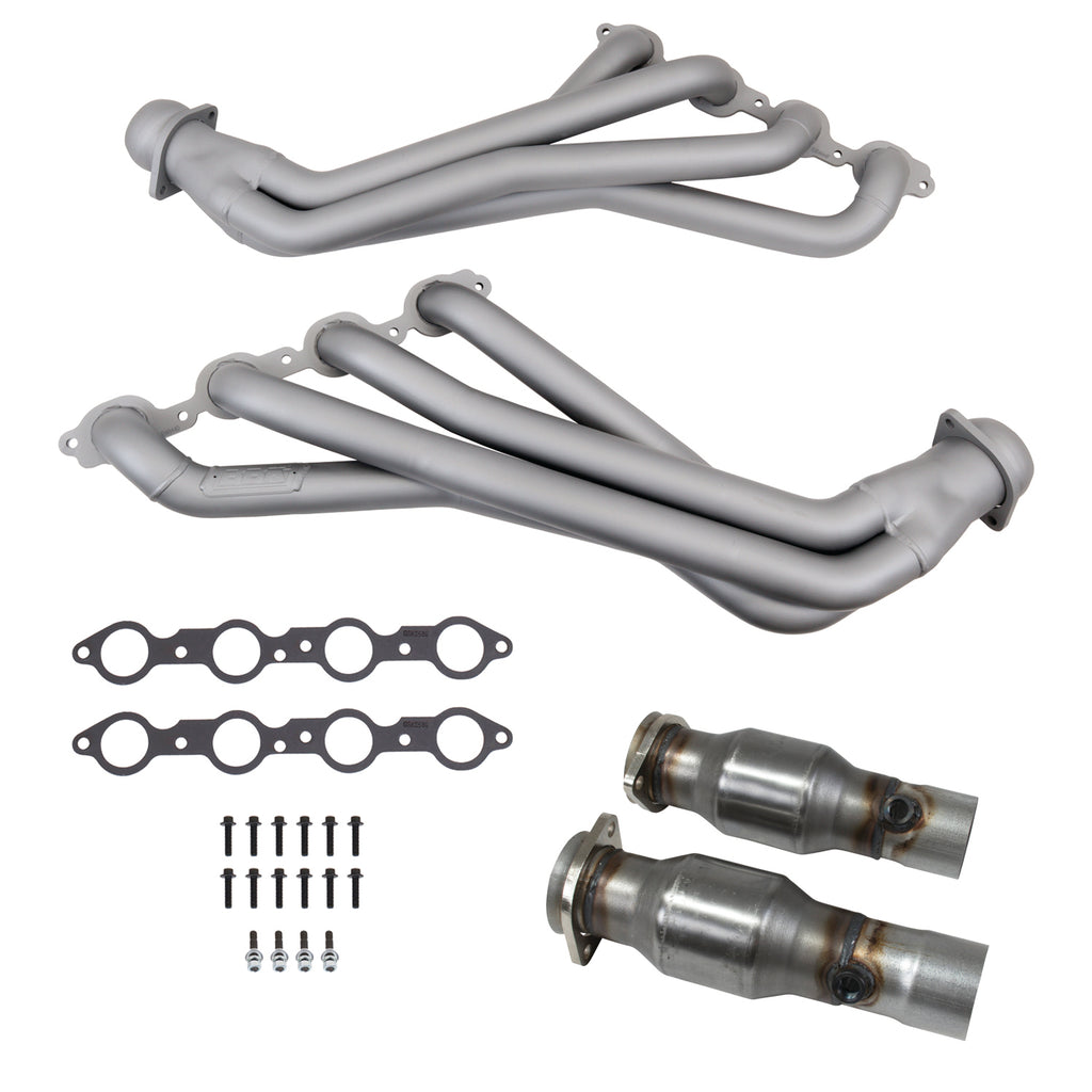 BBK Performance Parts 40443 16-24 CAMARO LT1 1-7/8 LONG TUBE HEADERS PLUS MID PIPES (TITANIUM CERAMIC) for Select Chevrolet Camaro