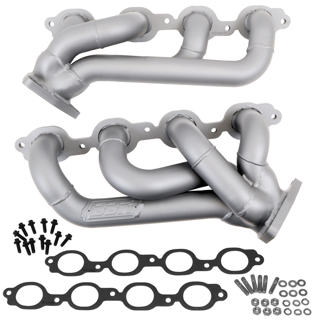 BBK Performance Parts 4047 2014-2018 Chevy GM Truck 5.3L 6.2L 1-3/4 Shorty Headers (TITANIUM CERAMIC) for Select Cadillac Escalade, Cadillac Escalade ESV, Chevrolet Cheyenne, Chevrolet Silverado 1500, Chevrolet Silverado 2500, Chevrolet Suburban,