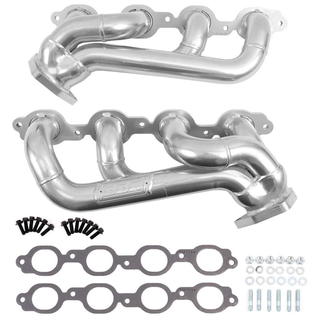 BBK Performance Parts 40480 2019-2024 CHEVY TRUCK 5.3/6.2L 1-3/4” SHORTY Headers (POLISHED SILVER CERAMIC) for Select Chevrolet Cheyenne, Chevrolet Cheyenne Nueva, Chevrolet Silverado 1500, Chevrolet Silverado LD, Chevrolet Silverado LTD, Chevrolet