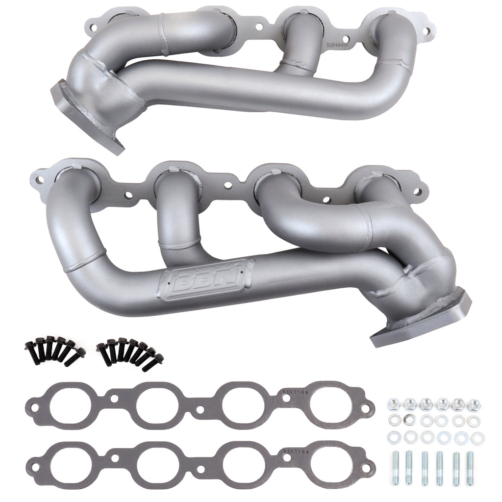 BBK Performance Parts 4048 2019-2024 Chevy GM Truck 5.3L 6.2L 1-3/4 Shorty Headers (TITANIUM CERAMIC) for Select Chevrolet Cheyenne, Chevrolet Cheyenne Nueva, Chevrolet Silverado 1500, Chevrolet Silverado LD, Chevrolet Silverado LTD, Chevrolet Silverado
