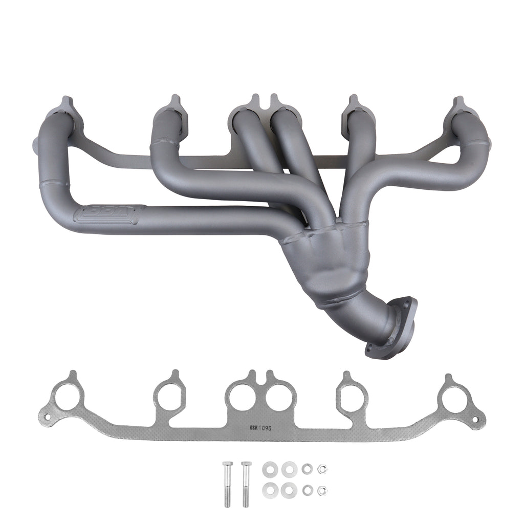 BBK Performance Parts 4052 1991-1999 JEEP 4.0L 1-1/2 SHORTY EXHAUST HEADER (TITANIUM CERAMIC) for Select Jeep Cherokee, Jeep Comanche, Jeep Grand Cherokee, Jeep Wrangler