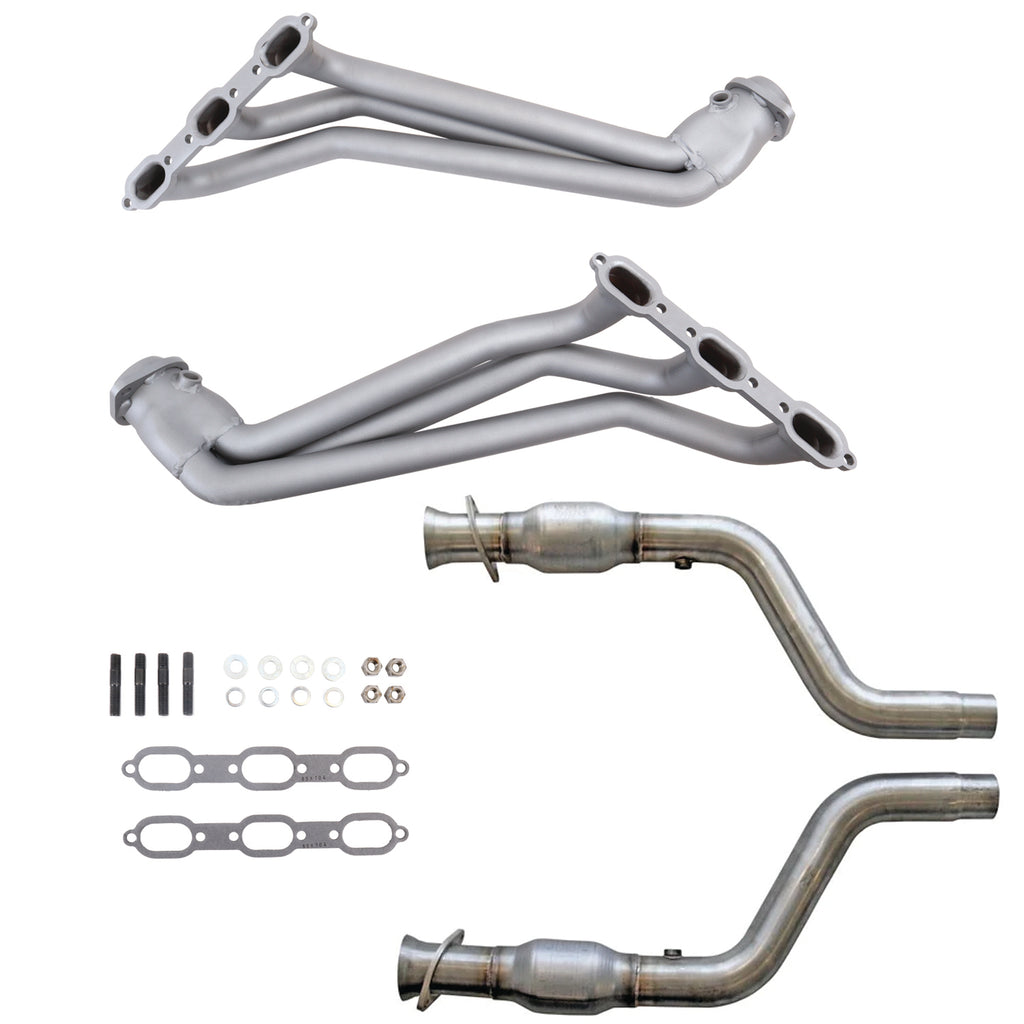 BBK Performance Parts 40552 05-10 DODGE CHALL/CHAR V6 1-5/8 LONG TUBE HEADERS PLUS MID PIPE (TITANIUM) for Select Dodge Challenger, Dodge Charger, Dodge Magnum