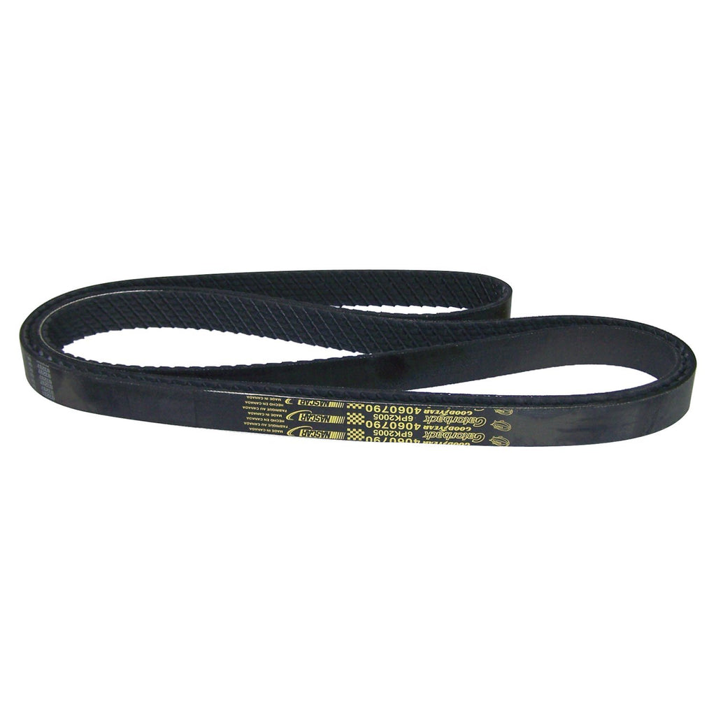 Crown Automotive Jeep Replacement 4060875 Accessory Drive Belt for Various 1981-2018 Jeep Vehicles, 6 Ribs, 87.6" Long for Select Jeep CJ5, Jeep CJ7, Jeep Cherokee, Jeep Grand Cherokee, Jeep Grand Wagoneer, Jeep J10, Jeep Liberty, Jeep Scrambler, Jeep