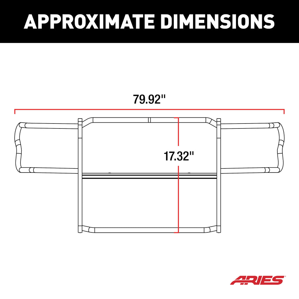 ARIES 4076 Black Steel Grille Guard, Select Hummer H2 for Select Hummer H2