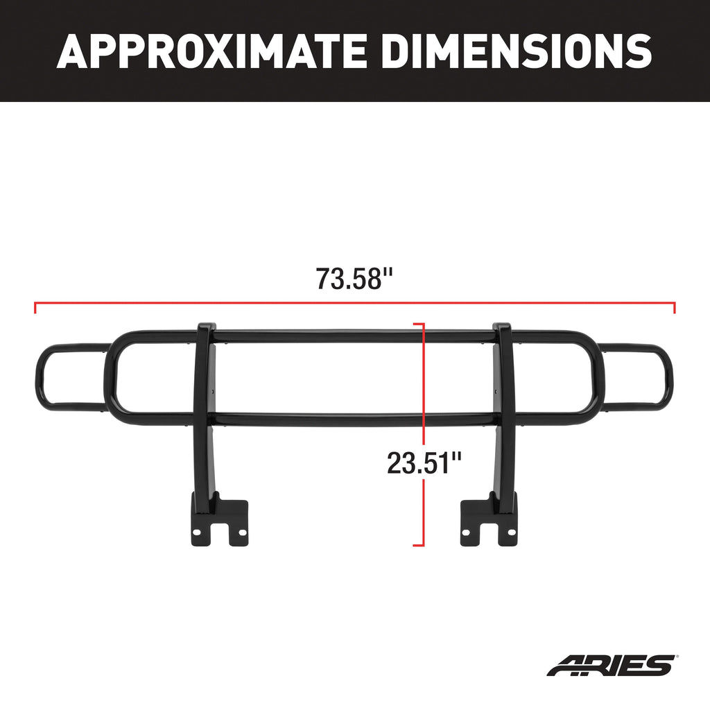 ARIES 4078 Black Steel Grille Guard, Select Hummer H3, H3T for Select Hummer H3