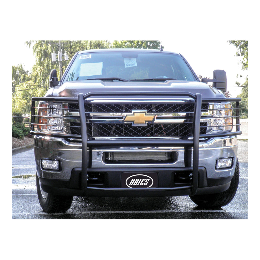 ARIES 4081 Black Steel Grille Guard; Select Chevrolet Silverado 2500; 3500 HD - Truck Part Superstore