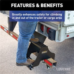 Luverne 409924L RETRAC 409924L HighRise Folding Rear Semi Truck Steps with Auto-Stow; Fits 4-Inc
