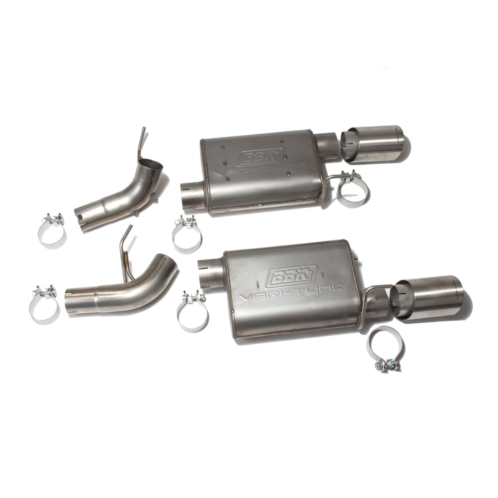 BBK Performance Parts 41005 2005-2010 MUSTANG GT 4.6L VARITUNE AXLE BACK EXHAUST KIT (439 STAINLESS) for Select Ford Mustang