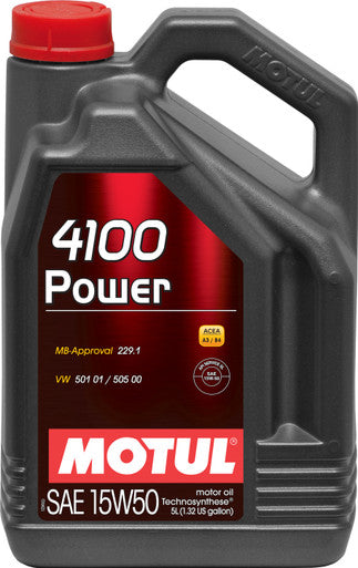 Motul 100273 4100 Power 15W50 Technosynthese Semi Synthetic Engine Oil - 5L