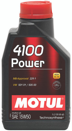 Motul 102773 4100 Power 15W50 Technosynthese Semi Synthetic Engine Oil - 1L