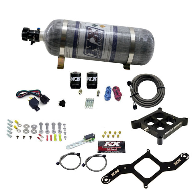 4150-Single-Entry-Billet-Crossbar-Nitrous-Plate-Kit-(50-300Hp)-WComposite-Bottle
