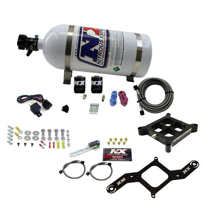 4150-Single-Entry-Crossbar-Nitrous-Plate-Kit-Pro-Power-(100-500Hp)-W10Lb-Bottle