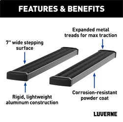 Luverne 415114-401449 LUVERNE 415114-401449 Grip Step Aluminum 114-In Wheel to Wheel Running Boards; C for Select Chevrolet Silverado HD, Chevrolet Silverado HD, GMC Sierra 1500, GMC Sierra Limited, GMC Sierra HD, GMC Sierra HD