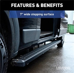 Luverne 415236-401470 LUVERNE 415236-401470 Grip Step Black Aluminum 36-In Running Board; Driver Side; for Select Ram ProMaster 1500, Ram ProMaster 2500, Ram ProMaster