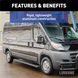 Luverne 415236-401470 LUVERNE 415236-401470 Grip Step Black Aluminum 36-In Running Board; Driver Side; for Select Ram ProMaster 1500, Ram ProMaster 2500, Ram ProMaster