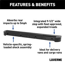 Luverne 415358-571500 LUVERNE 415358-571500 Impact Shock-Absorbing Cargo Van Rear Bumper Guard and Ste for Select Dodge Sprinter 2500, Dodge Sprinter 3500, Freightliner Sprinter 2500, Freightliner Sprinter 3500, Mercedes-Benz Sprinter 2500, Mercedes-Benz
