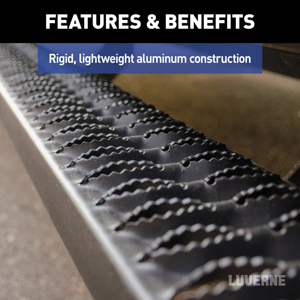 Luverne 416078 SlimGrip 5in. x 78in. Black Aluminum Running Boards (No Brackets) - Truck Part Superstore