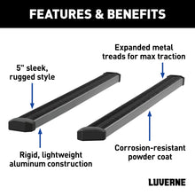 Load image into Gallery viewer, Luverne 416088-4055102 SlimGrip 5in. x 88in. Black Aluminum Running Boards; Select Silverado; Sierra - Truck Part Superstore
