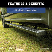 Load image into Gallery viewer, Luverne 416088-4055105 SlimGrip 5in. x 88in. Black Aluminum Running Boards; Select Silverado; Sierra Cr - Truck Part Superstore