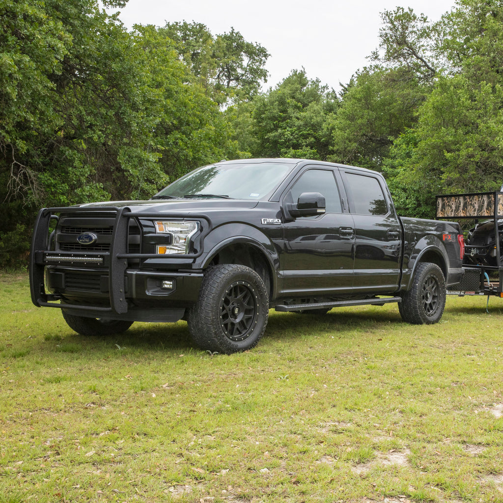 Luverne 416088-4055121 SlimGrip 5in. x 88in. Black Aluminum Running Boards; Select Ford F-150; F-250; F - Truck Part Superstore