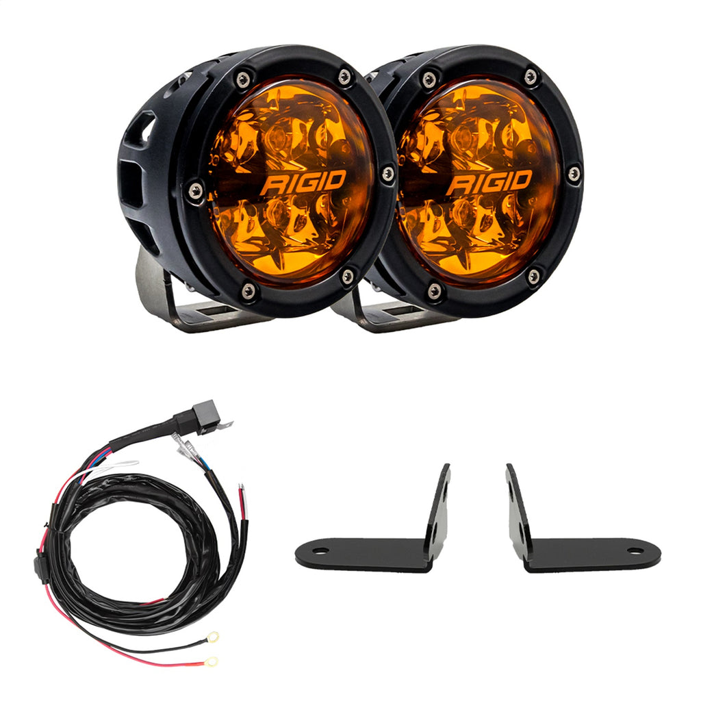 Rigid Industries 41651 360-SERIES 4 INCH SPOT AMBER PRO RZR GRILLE KIT 2017+ for Select Polaris RZR 200 EFI, Polaris RZR PRO XP 4 Premium, Polaris RZR PRO XP 4 Sport, Polaris RZR PRO XP 4 Ultimate, Polaris RZR PRO XP Premium, Polaris RZR PRO XP Sport,