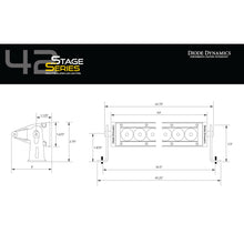 Load image into Gallery viewer, 42-In-Led-Light-Bar-Single-Row-Straight---Amber-Flood-Each-Stage-Series