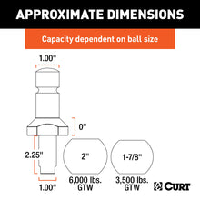 Load image into Gallery viewer, CURT 42178 Switch Ball Trailer Ball Set (1-7/8" &amp; 2" Balls, 1" x 2-1/4" Shank)