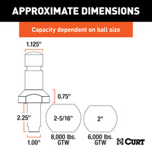 Load image into Gallery viewer, CURT 42280 Switch Ball Trailer Ball Set (2" &amp; 2-5/16" Balls, 1" x 2-1/4" Shank)
