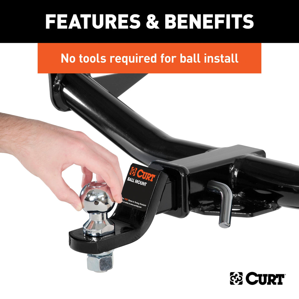 CURT 42280 Switch Ball Trailer Ball Set (2" & 2-5/16" Balls, 1" x 2-1/4" Shank)