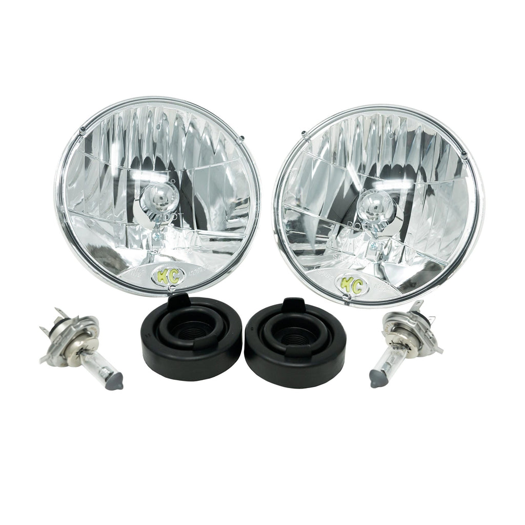 KC HiLiTES 42301 KC Headlight H4 Halogen 7in Dot 2-Light 1997-2006 Jeep Wrangler TJ for Select Jeep TJ, Jeep Wrangler