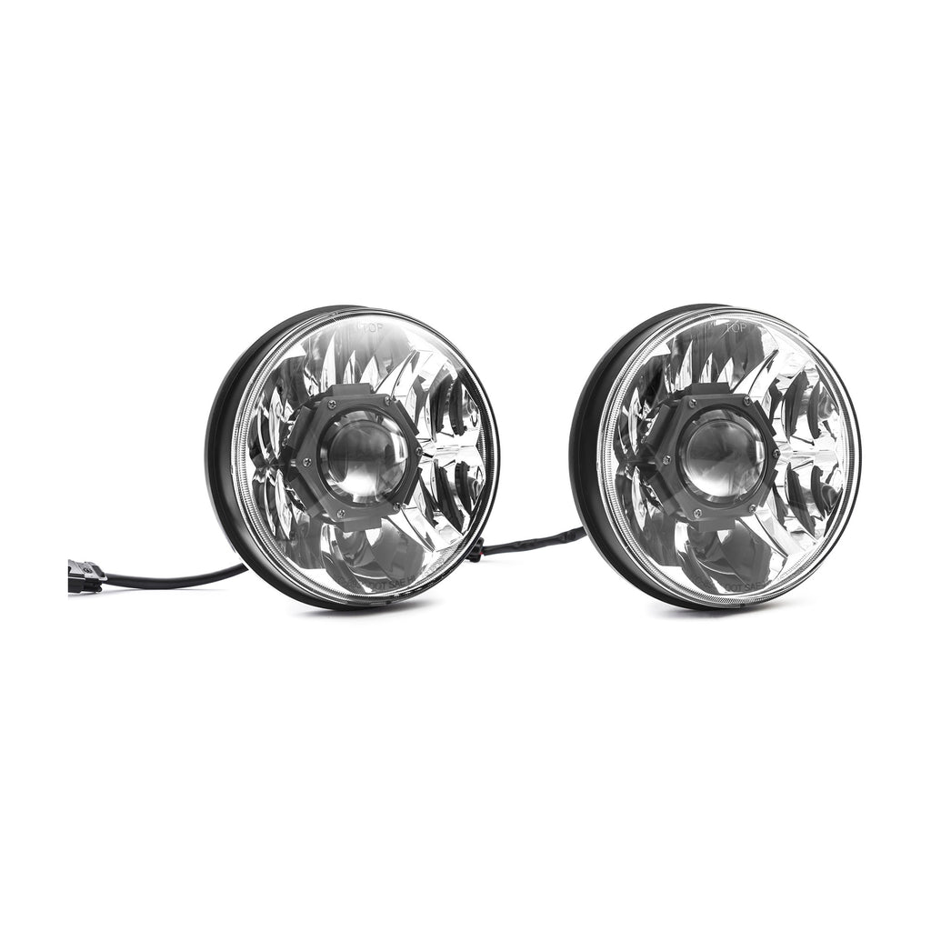 KC HiLiTES 42342 Gravity LED 7" Headlight 2-Lt Sys - 2018-2024 Jeep Wrangler JL/Jeep Gladiator JT for Select Jeep Gladiator, Jeep Wrangler