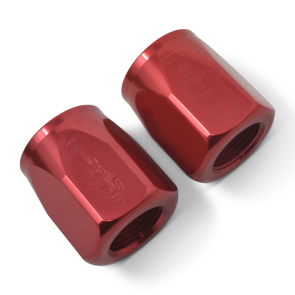 Performance-2-Piece--6-An-Full-Flow-Swivel-Hose-End-Sockets-(Qty-2)---Polished-And-Red