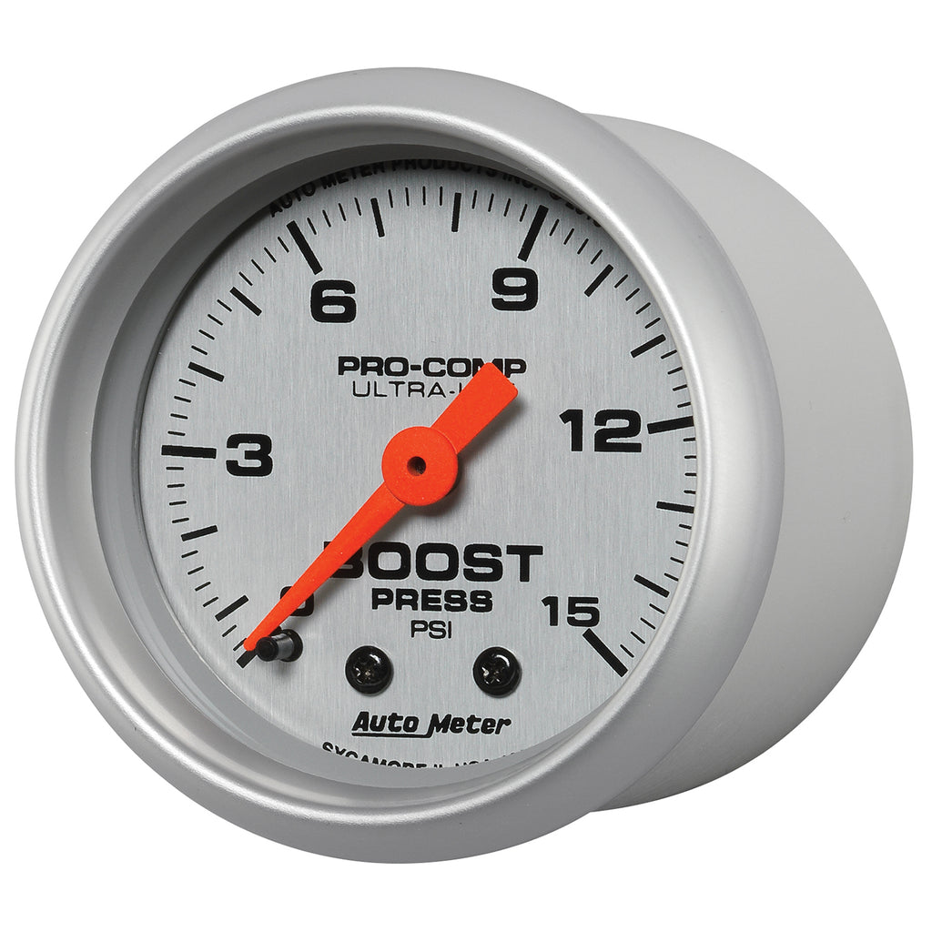 AutoMeter 4302 GAUGE, BOOST, 2 1/16", 15PSI, MECHANICAL, ULTRA-LITE