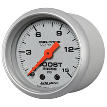 Load image into Gallery viewer, AutoMeter 4302 GAUGE, BOOST, 2 1/16", 15PSI, MECHANICAL, ULTRA-LITE