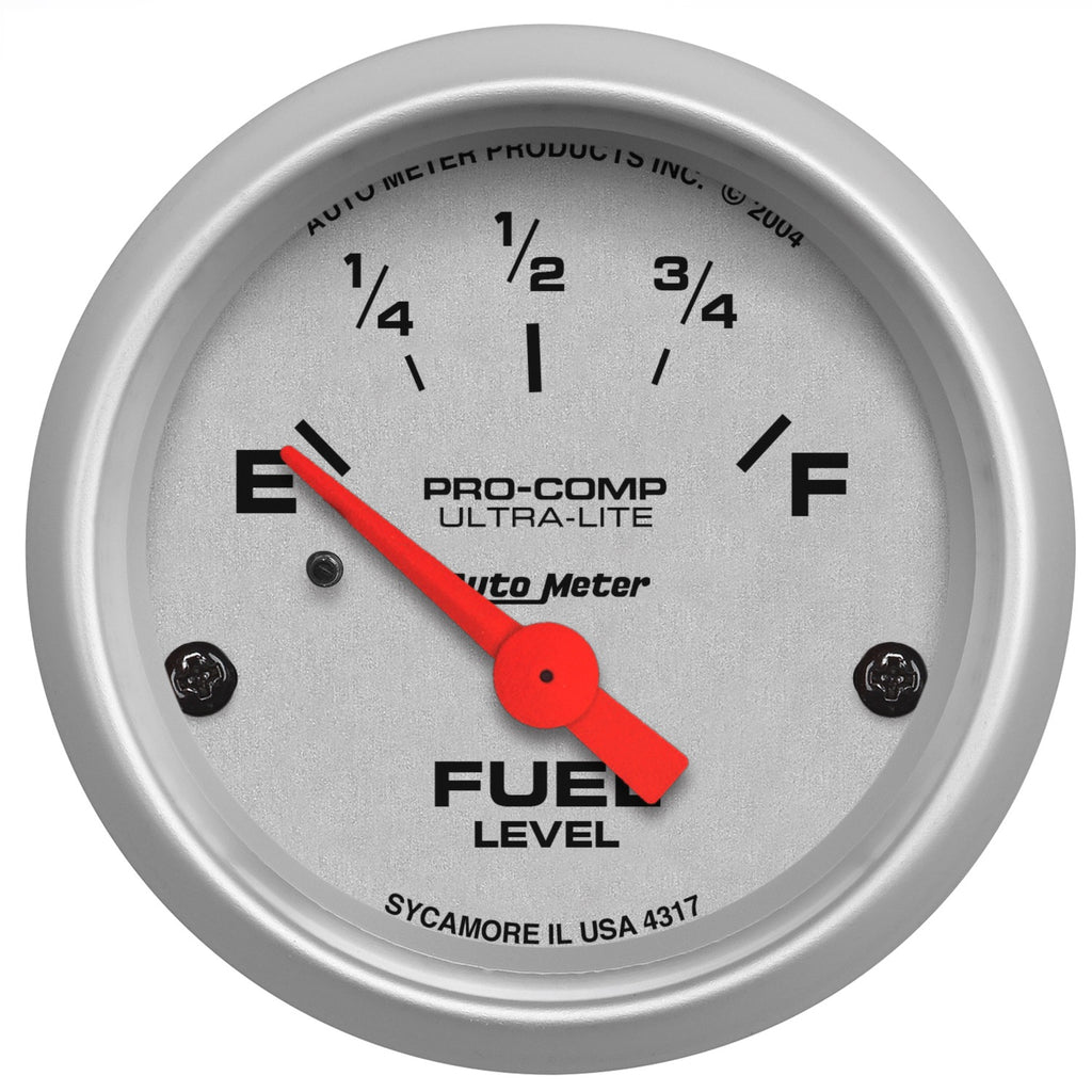 AutoMeter 4317 GAUGE, FUEL LEVEL, 2 1/16", 0OE TO 30OF, ELEC, ULTRA-LITE
