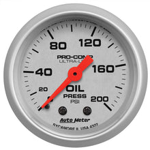 Load image into Gallery viewer, AutoMeter 4322 GAUGE, OIL PRESSURE, 2 1/16", 200PSI, MECHANICAL, ULTRA-LITE