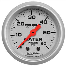 Load image into Gallery viewer, AutoMeter 4324 GAUGE, WATER PRESS, 2 1/16", 60PSI, MECHANICAL, ULTRA-LITE