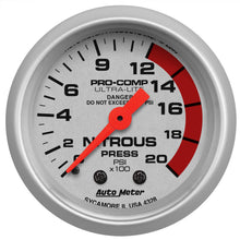 Load image into Gallery viewer, AutoMeter 4328 GAUGE, NITROUS PRESSURE, 2 1/16", 2000PSI, MECHANICAL, ULTRA-LITE