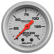 Load image into Gallery viewer, AutoMeter 4330 GAUGE, AIR LOCKER PRESS, 2 1/16", 150PSI, MECHANICAL, ULTRA-LITE