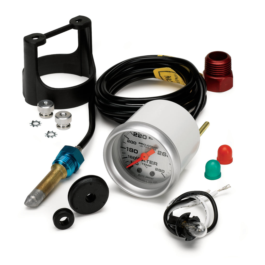 AutoMeter 4331 GAUGE, WATER TEMP, 2 1/16", 140-280?F, MECHANICAL, ULTRA-LITE