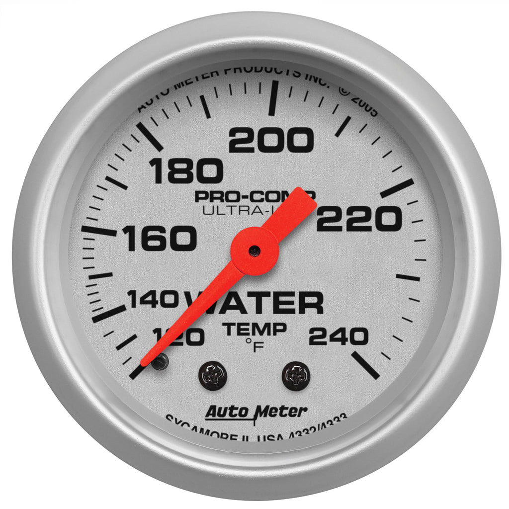 AutoMeter 4332 GAUGE, WATER TEMP, 2 1/16", 120-240?F, MECHANICAL, ULTRA-LITE