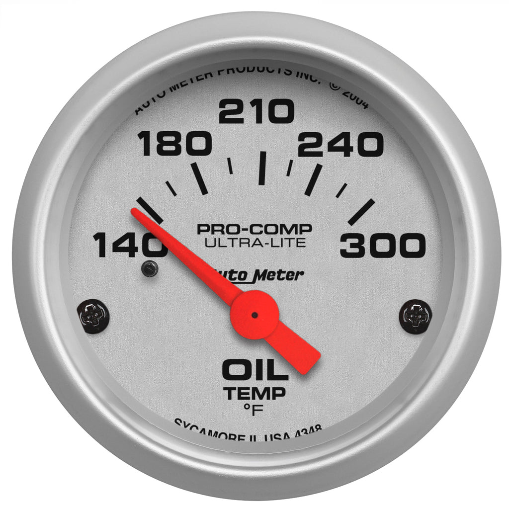 AutoMeter 4348 GAUGE, OIL TEMP, 2 1/16", 140-300?F, ELECTRIC, ULTRA-LITE