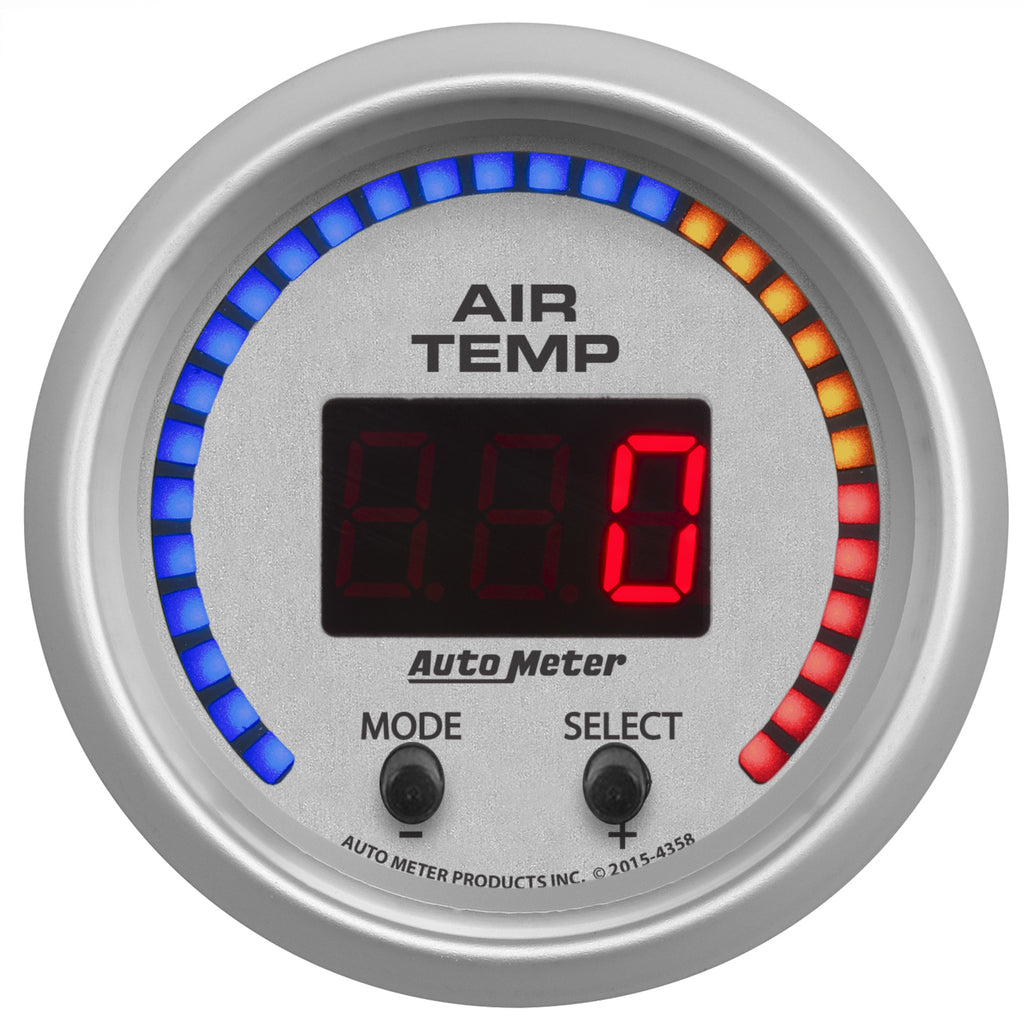 AutoMeter 4358 GAUGE, AIR TEMP, DUAL, 2 1/16", 0-300?F, DIGITAL, ULTRA-LITE