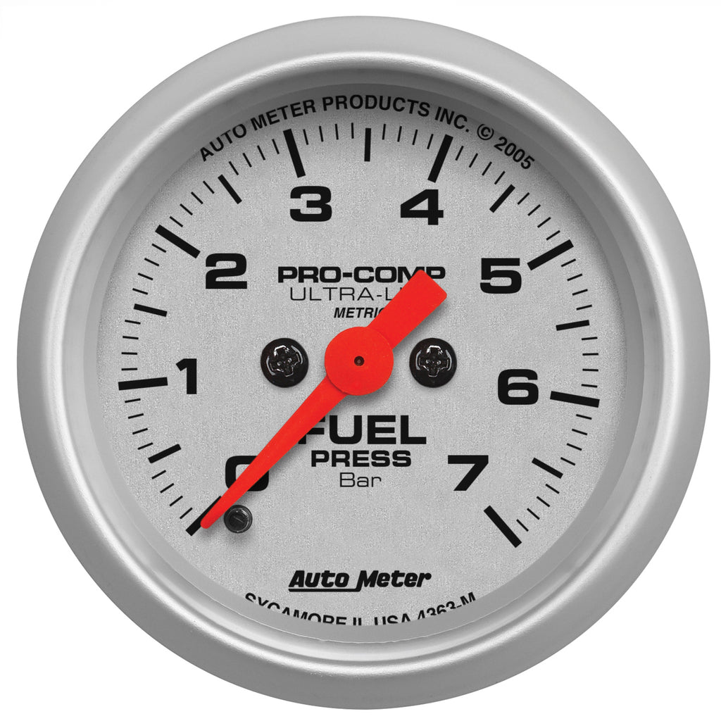 AutoMeter 4363-M GAUGE, FUEL PRESSURE, 2 1/16", 7 BAR, ELECTRIC, ULTRA-LITE