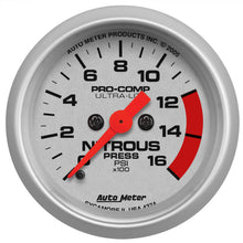 Load image into Gallery viewer, AutoMeter 4374 GAUGE, NITROUS PRESSURE, 2 1/16", 1600PSI, DIGITAL STEPPER MOTOR, ULTRA-LITE