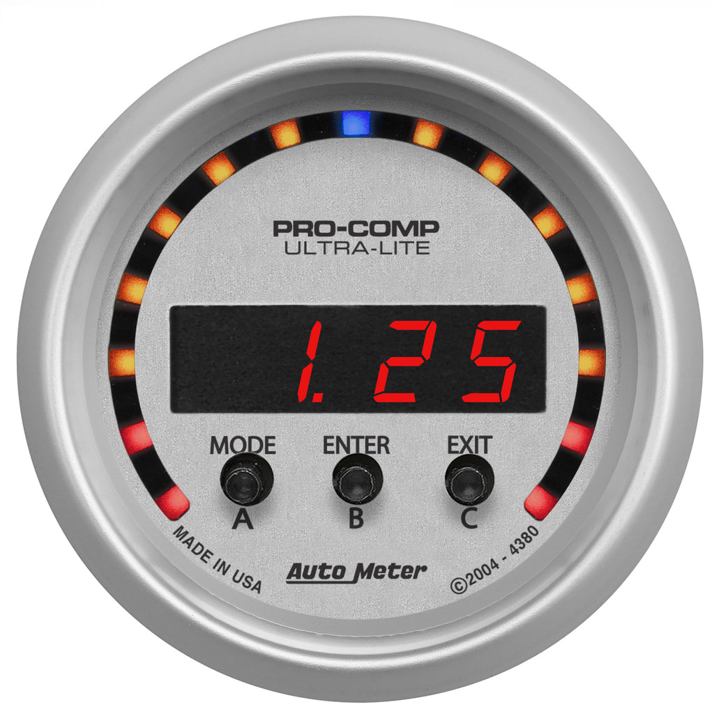 AutoMeter 4380 GAUGE, PERFORM METER, 2 1/16", 1/4 MILE/HP/0-60/60-0/G FORCES, DIGITAL, UL