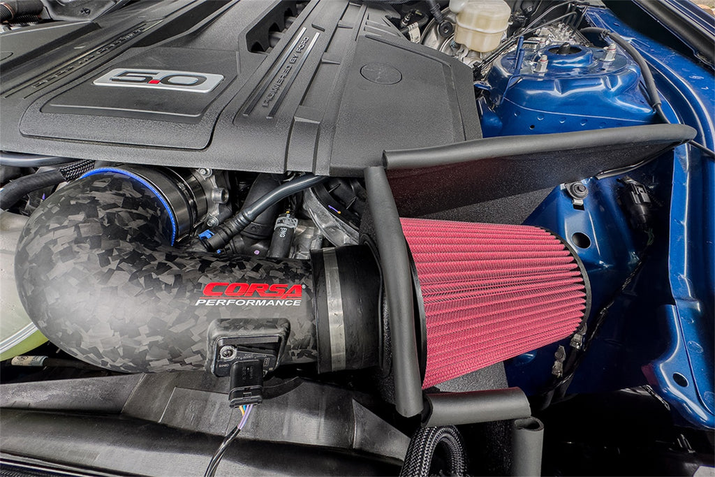 Corsa Performance 44006D-MF Corsa Performance Mustang GT Matted Forged Carbon Fiber Air Intake with DryTech for Select Ford Mustang