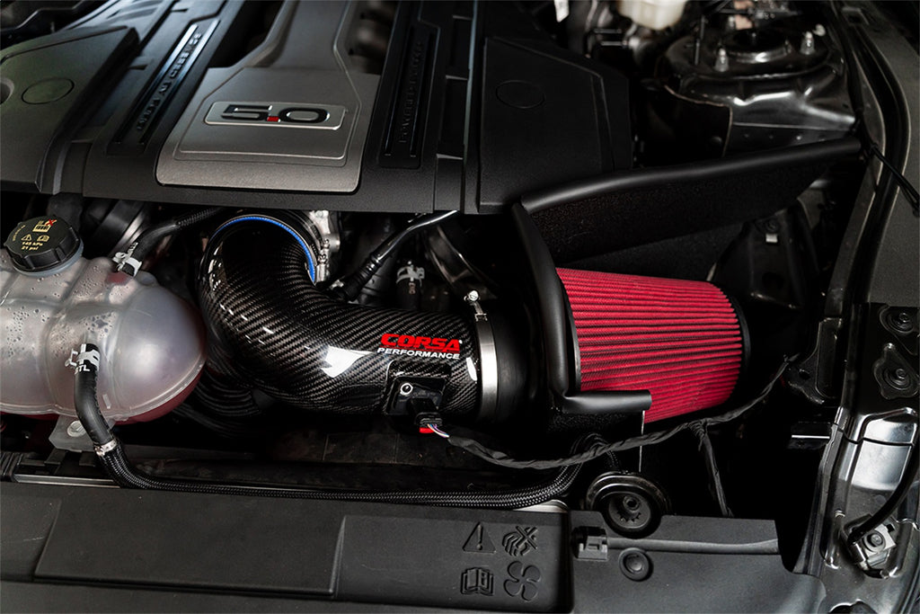 Corsa Performance 44006D Corsa Performance Mustang GT Carbon Fiber Air Intake with DryTech 3D No Oil Filt for Select Ford Mustang